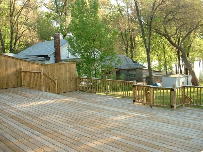 There is a very large deck on the back of the house